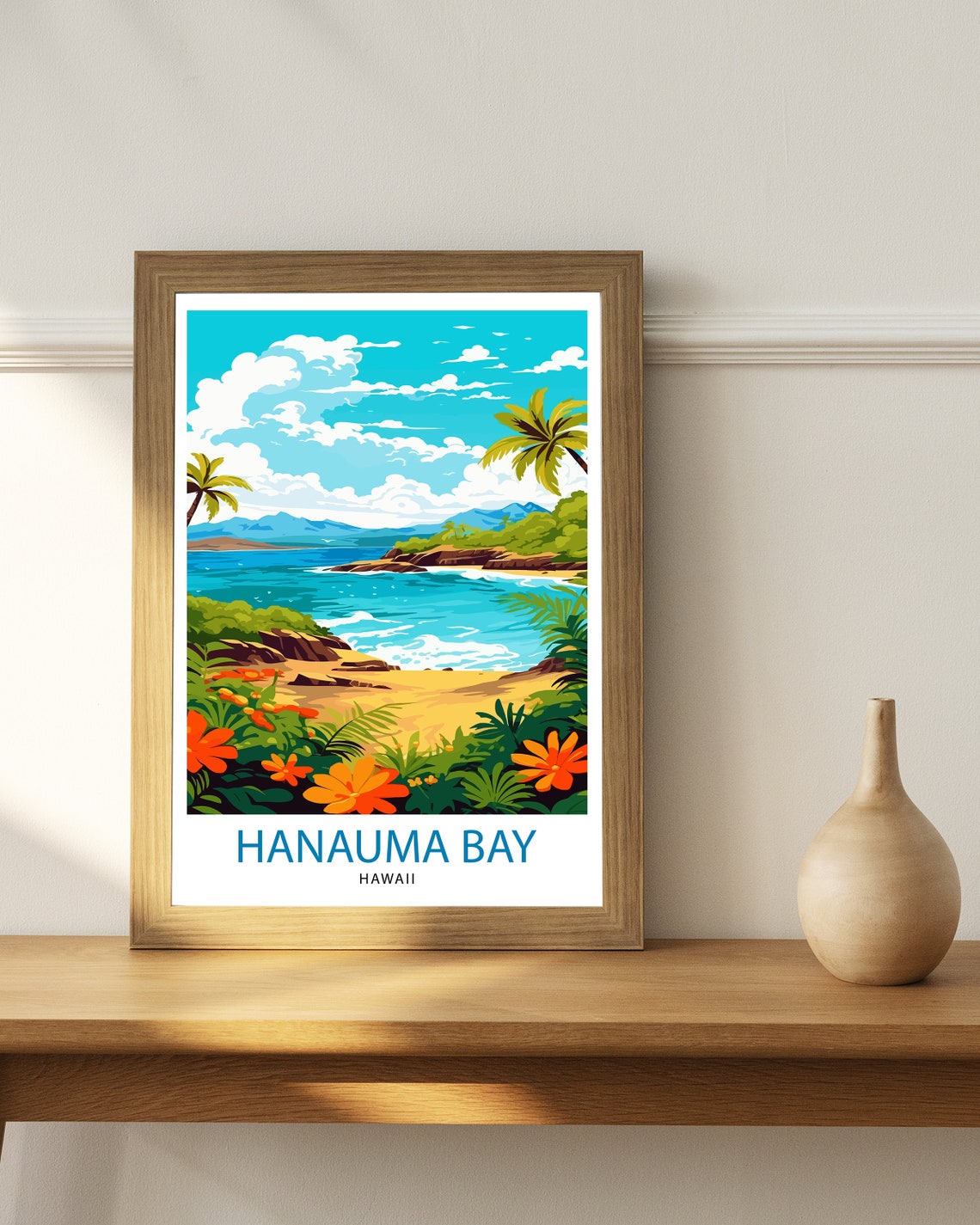 Hanauma Bay Hawaii Travel Print Hanauma Bay Wall Decor Hanauma Bay Poster Hawaii Travel Prints Hanauma Bay Art Print Hanauma Bay - Image 2