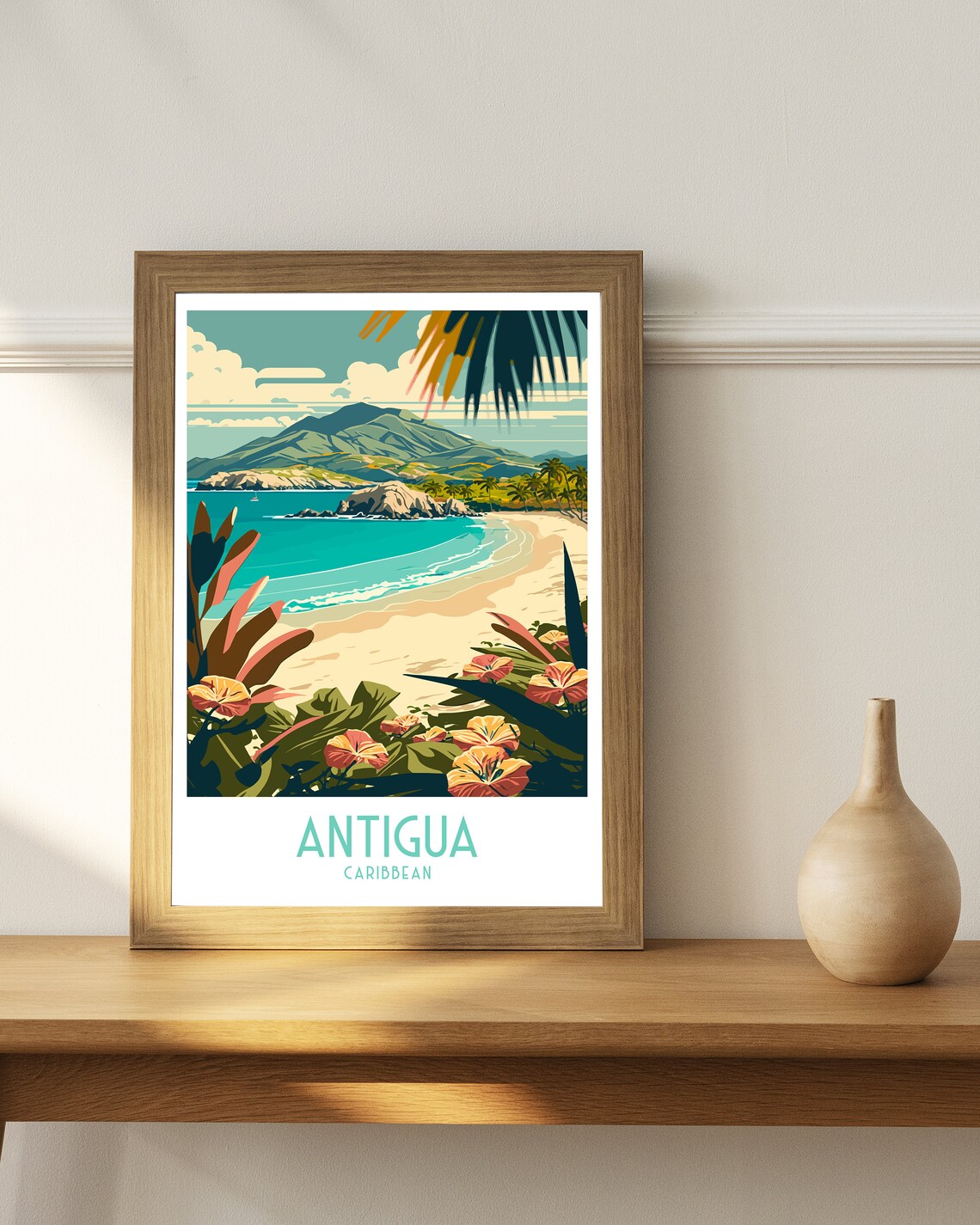 Antigua Travel Poster, Caribbean Art Print - Image 3
