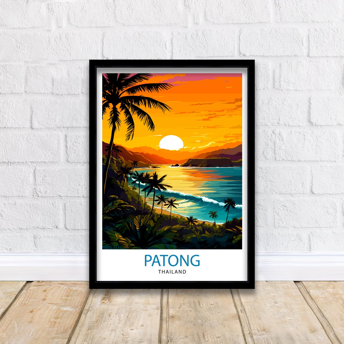 Patong Beach Thailand Travel Print Patong Wall Decor Patong Poster Thailand Travel Prints Patong Art Print Patong Illustration Patong Wall - Image 2