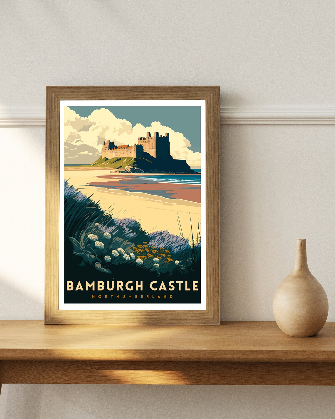 Bamburgh Castle Northumberland Travel Poster - Image 3