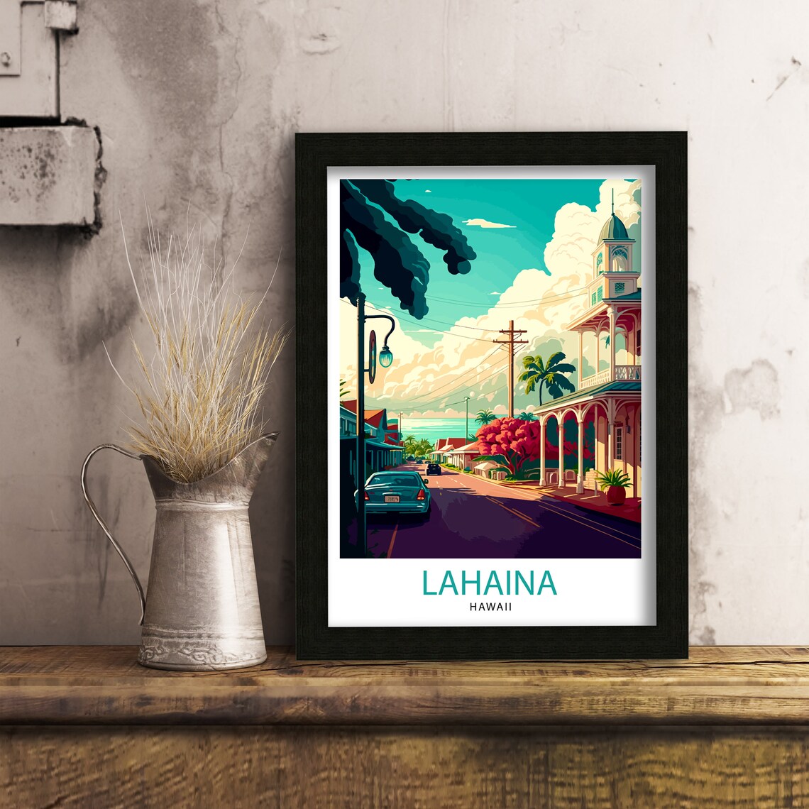 Lahaina Hawaii Travel Poster, Maui Place Decor - Image 3