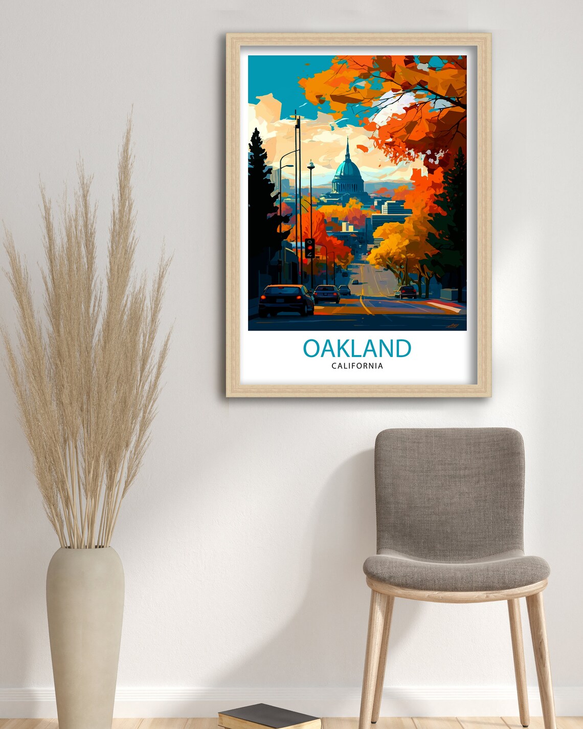 Oakland California Travel Poster, Cityscape Art Print - Image 3