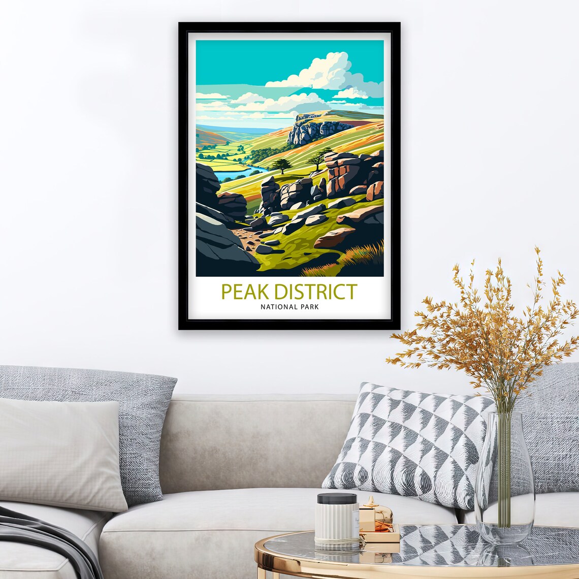 Peak District Travel Poster, Landscape Art Print - Image 2