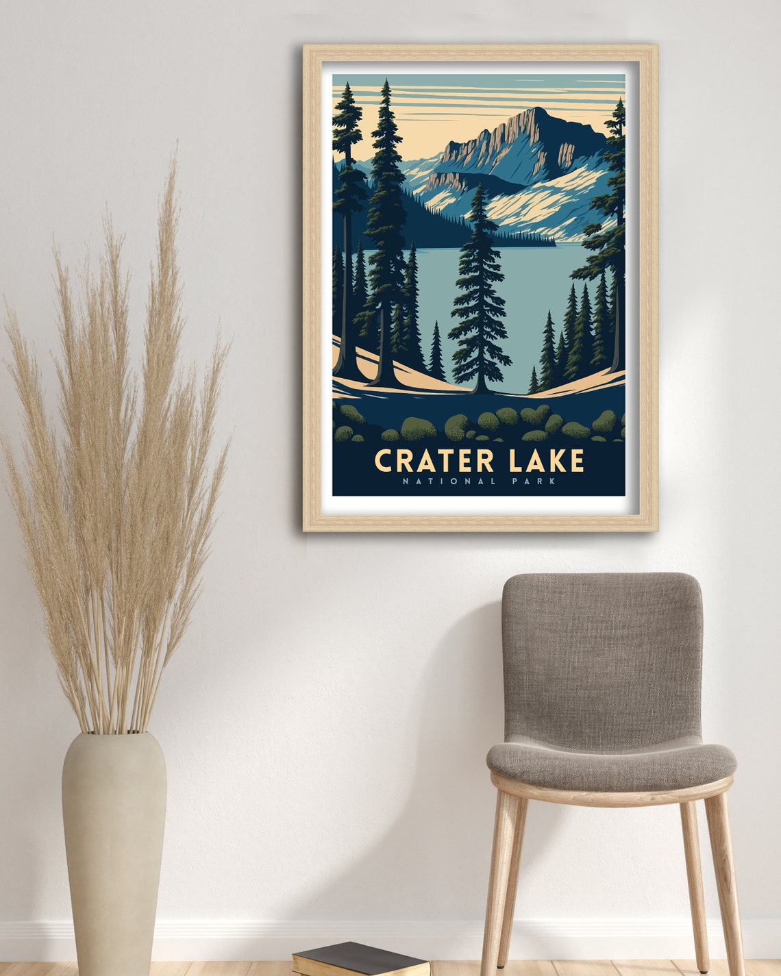 Crater Lake Travel Print Travel Poster Crater Lake Poster Crater Lake Print National Park Poster National Park Print - Image 3