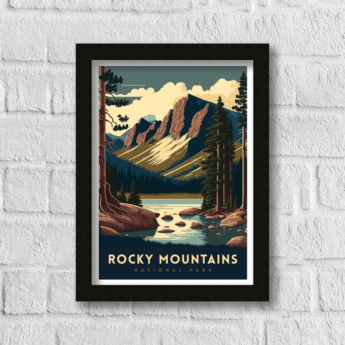 Rocky Mountains Travel Poster, Colorado Landscape - Image 3