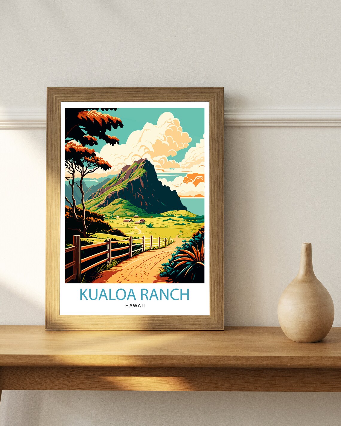 Kualoa Ranch Hawaii Travel Poster, Place-Inspired Art - Image 2