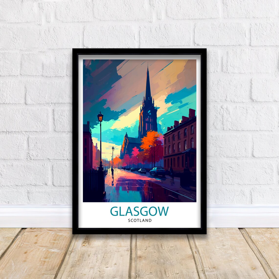 Glasgow Scotland Travel Poster, City Home Decor - Image 2