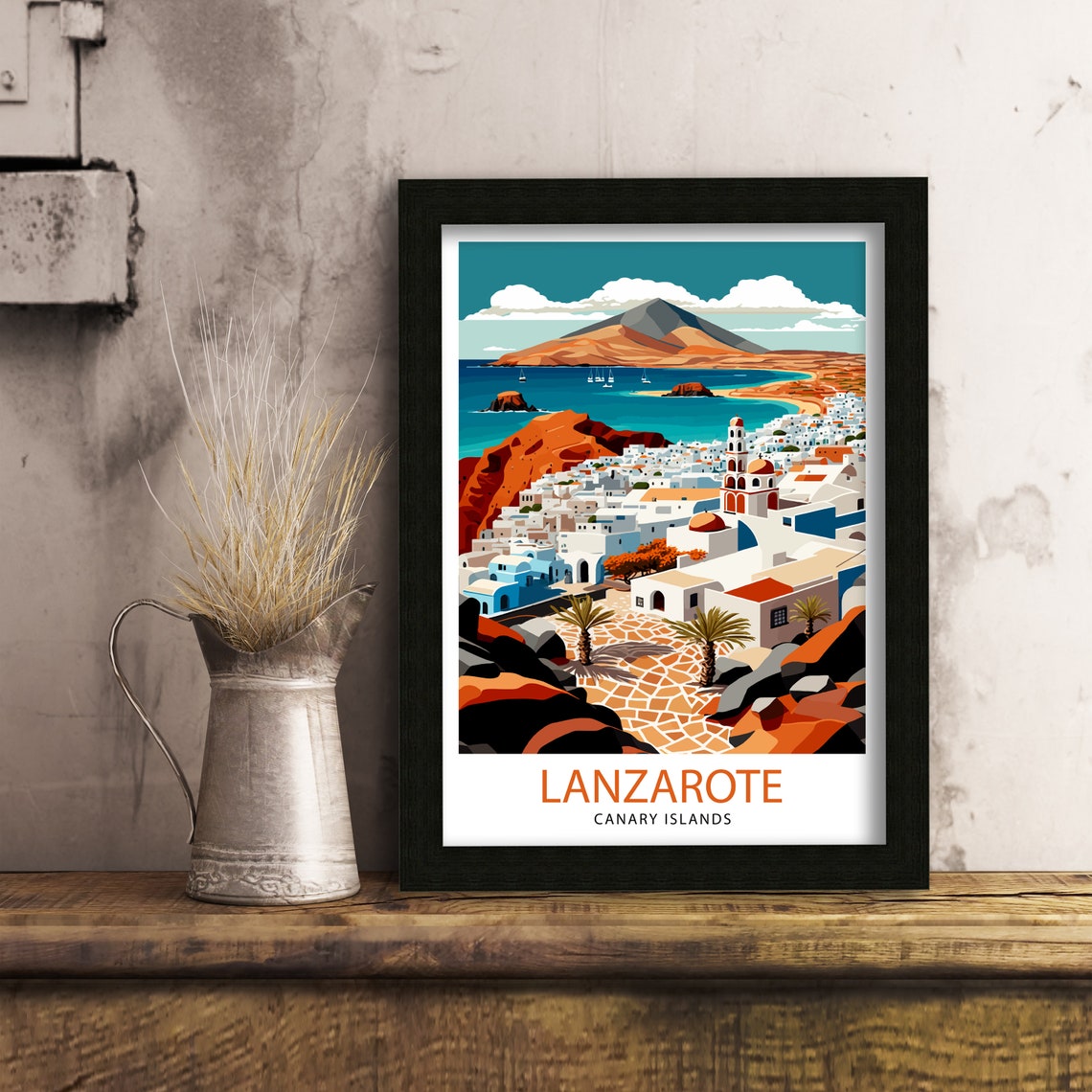 Lanzarote Illustration Travel Poster - Image 3