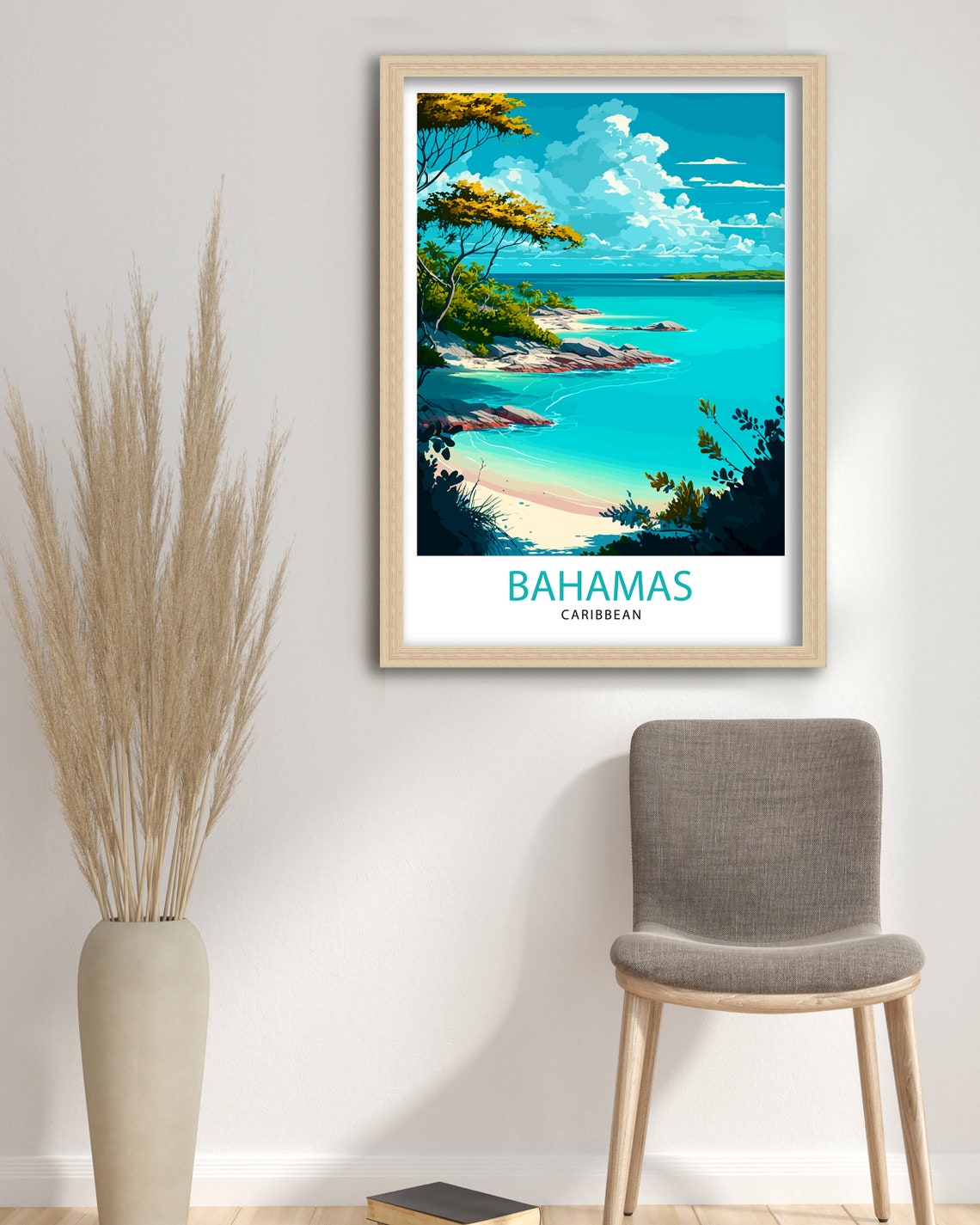 Bahamas Travel Print Bahamas Wall Art Bahamas Home Decor Bahamas Island Illustration Travel Poster Gift For Bahamas Bahamas Vacation - Image 3