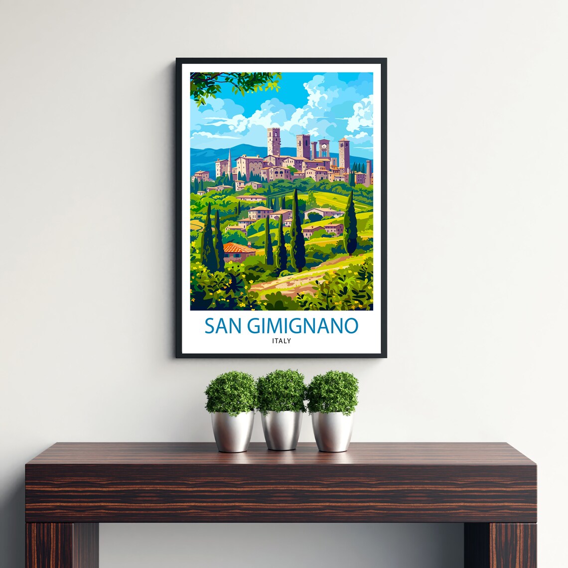 San Gimignano Italy Travel Poster, Wall Decor - Image 3