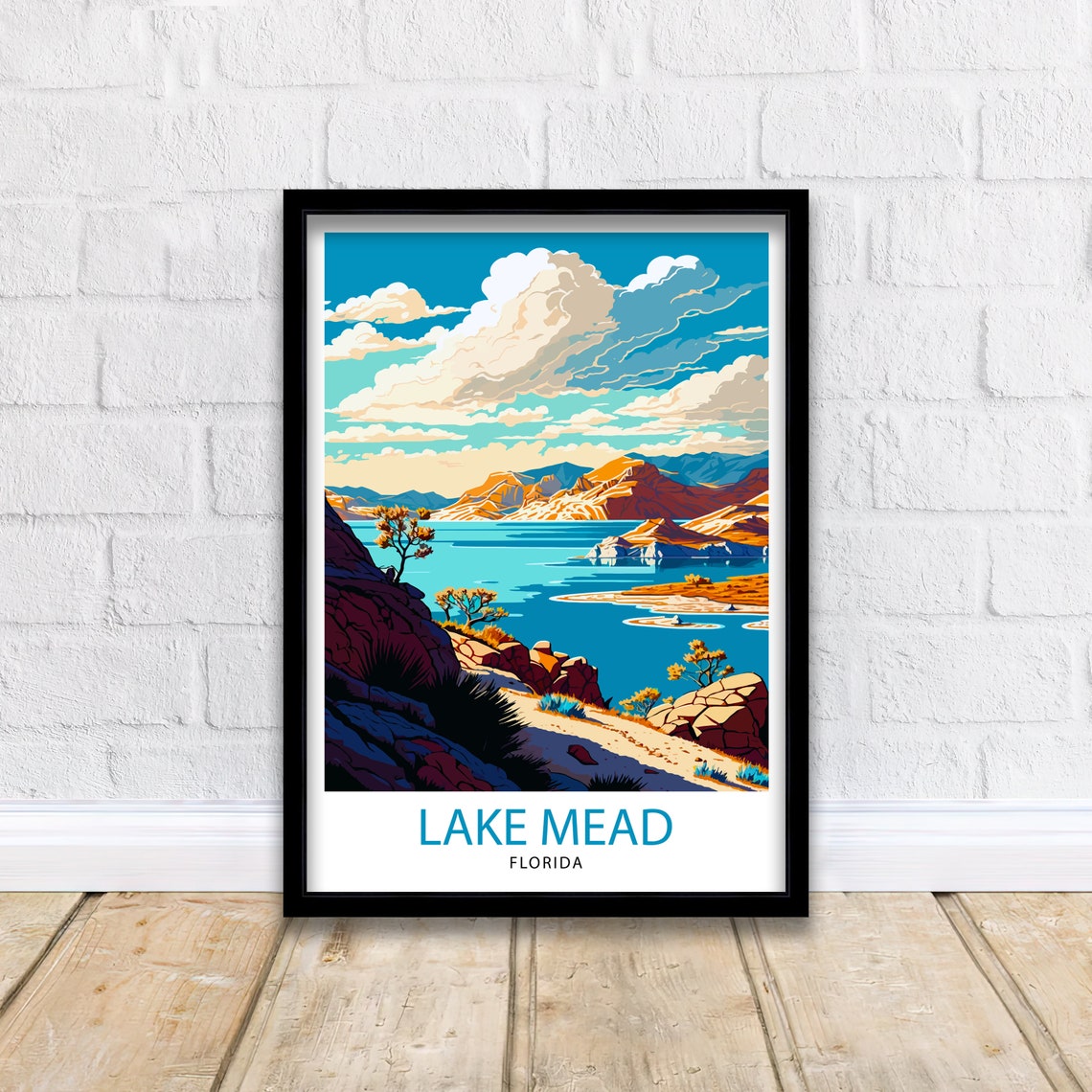 Lake Mead Arizona Travel Print Desert Landscape Wall Art Arizona Nature Poster Lake Mead Wall Decor Travel Photography Print - Image 2