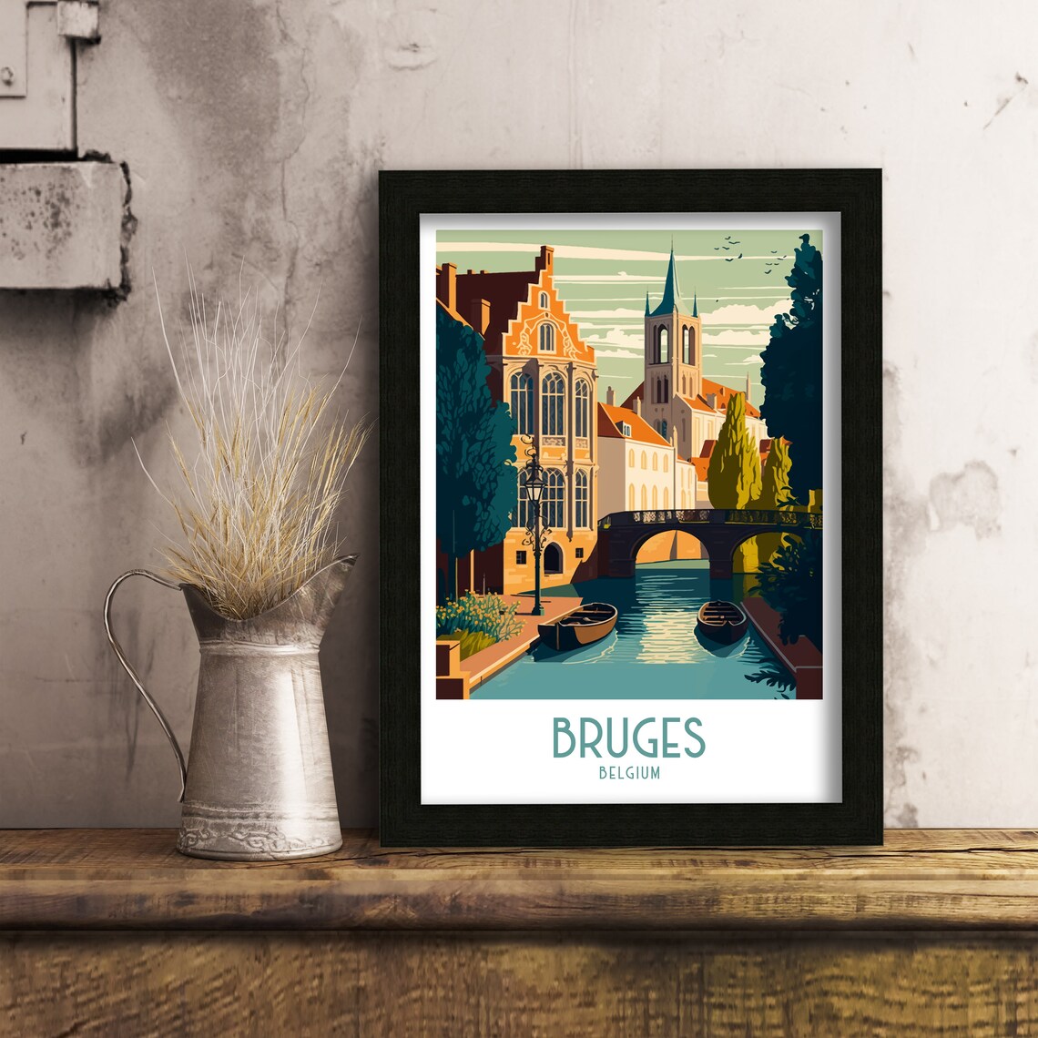 Bruges Vintage Travel Poster, Belgium Art Print - Image 2