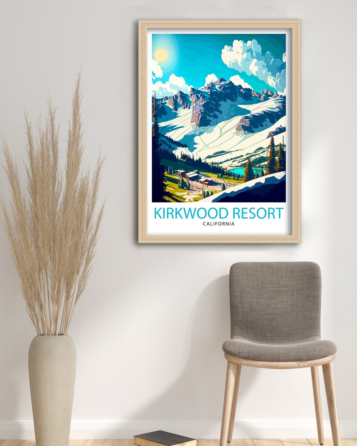 Kirkwood Resort California Snowy Ski Mountain Peak Travel Poster - Image 3
