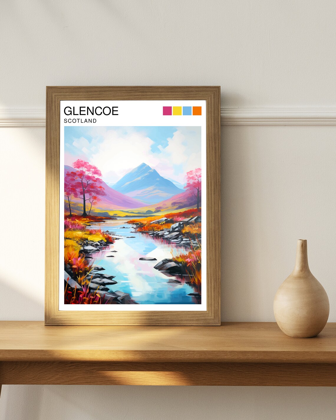 Glencoe Scotland Landscape Travel Poster - Image 3