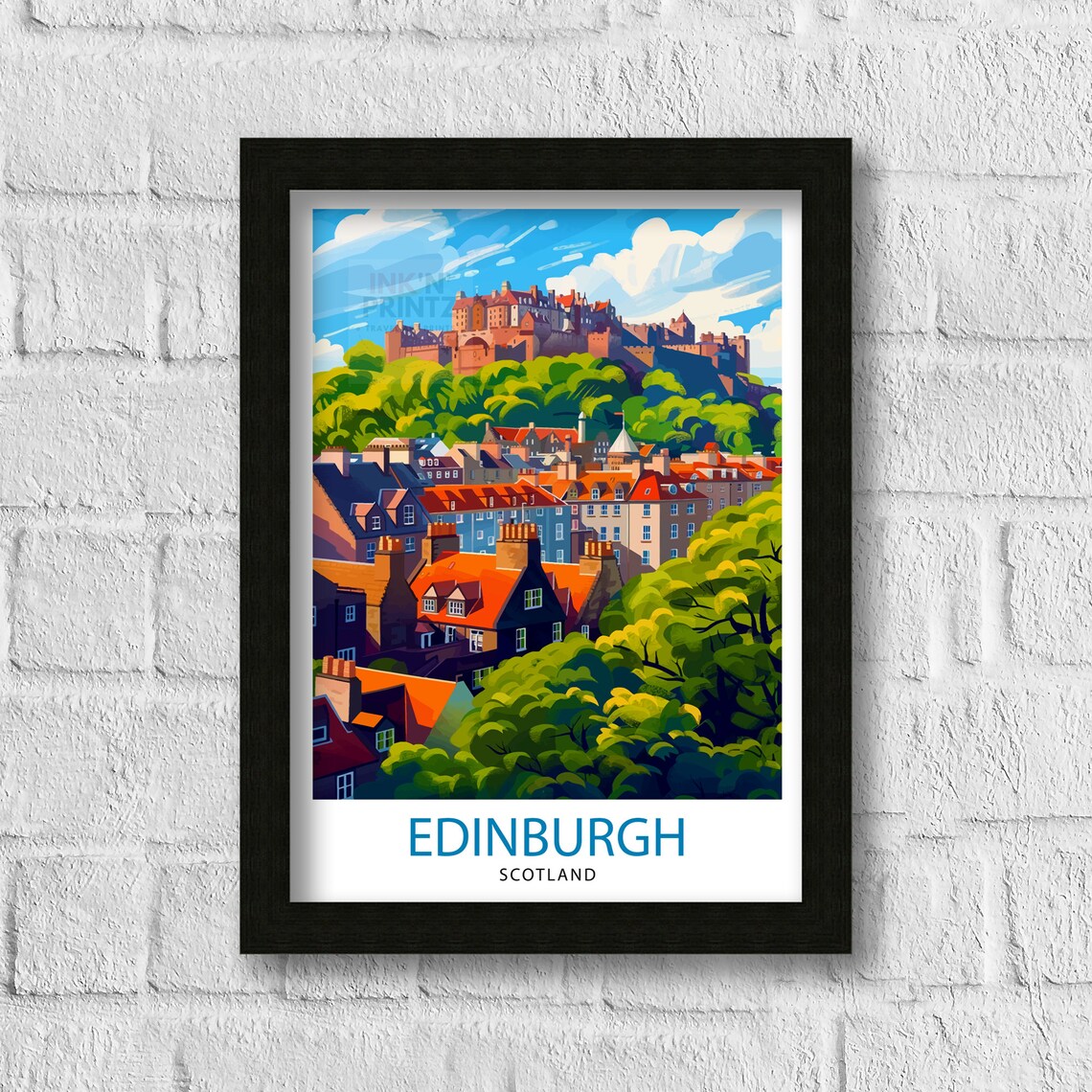 Edinburgh Scotland Travel Poster, Edinburgh Home Decor - Image 3