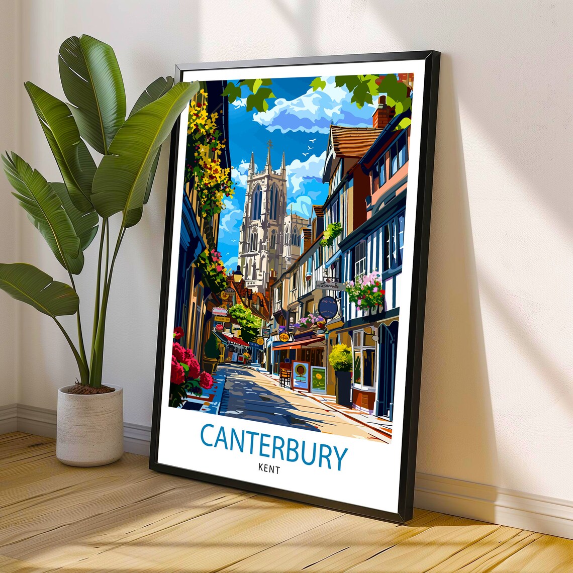 Canterbury England Travel Poster, British Place Art - Image 3