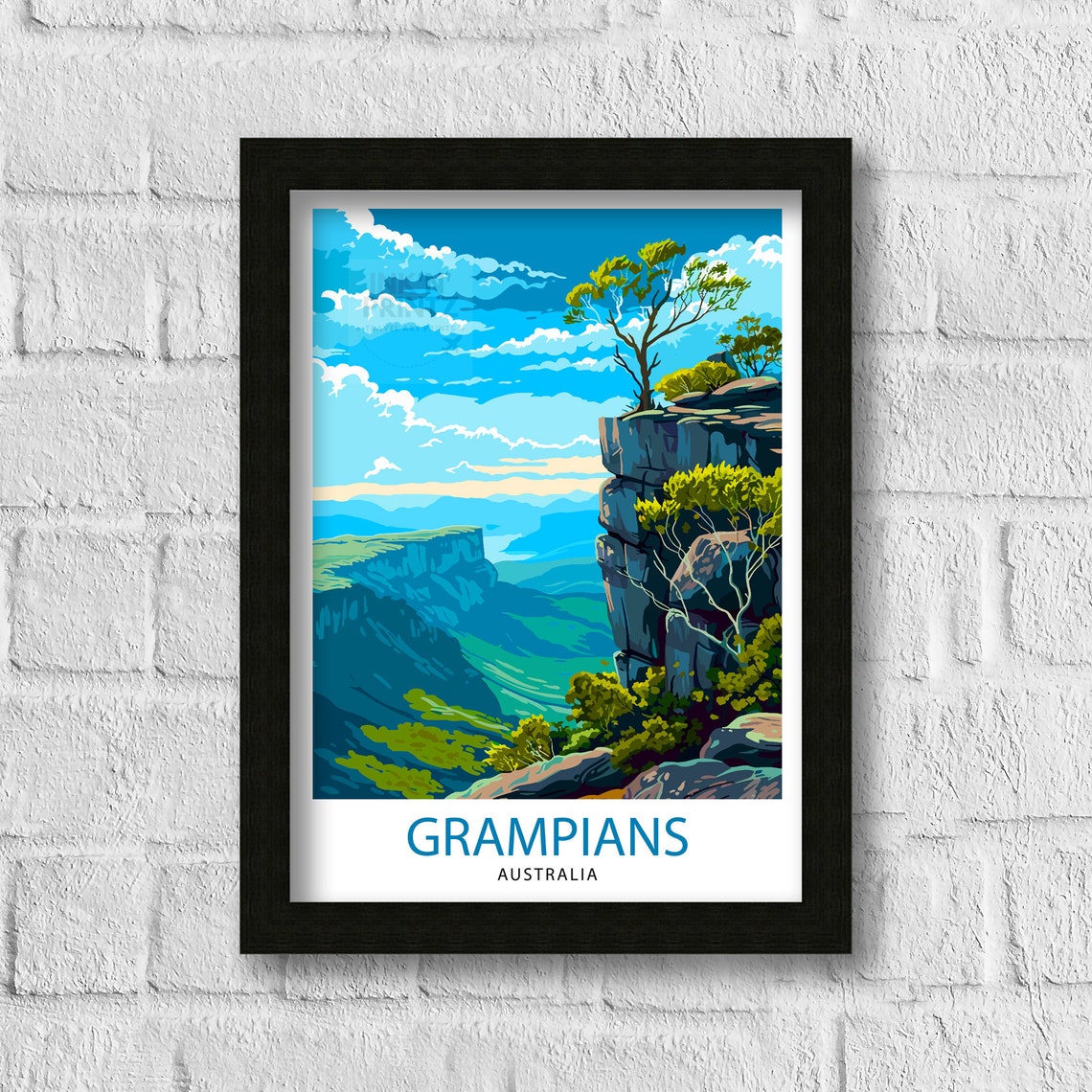 Grampians Australia Sandstone Cliffs Valley Overlook Scenic Poster - Image 3