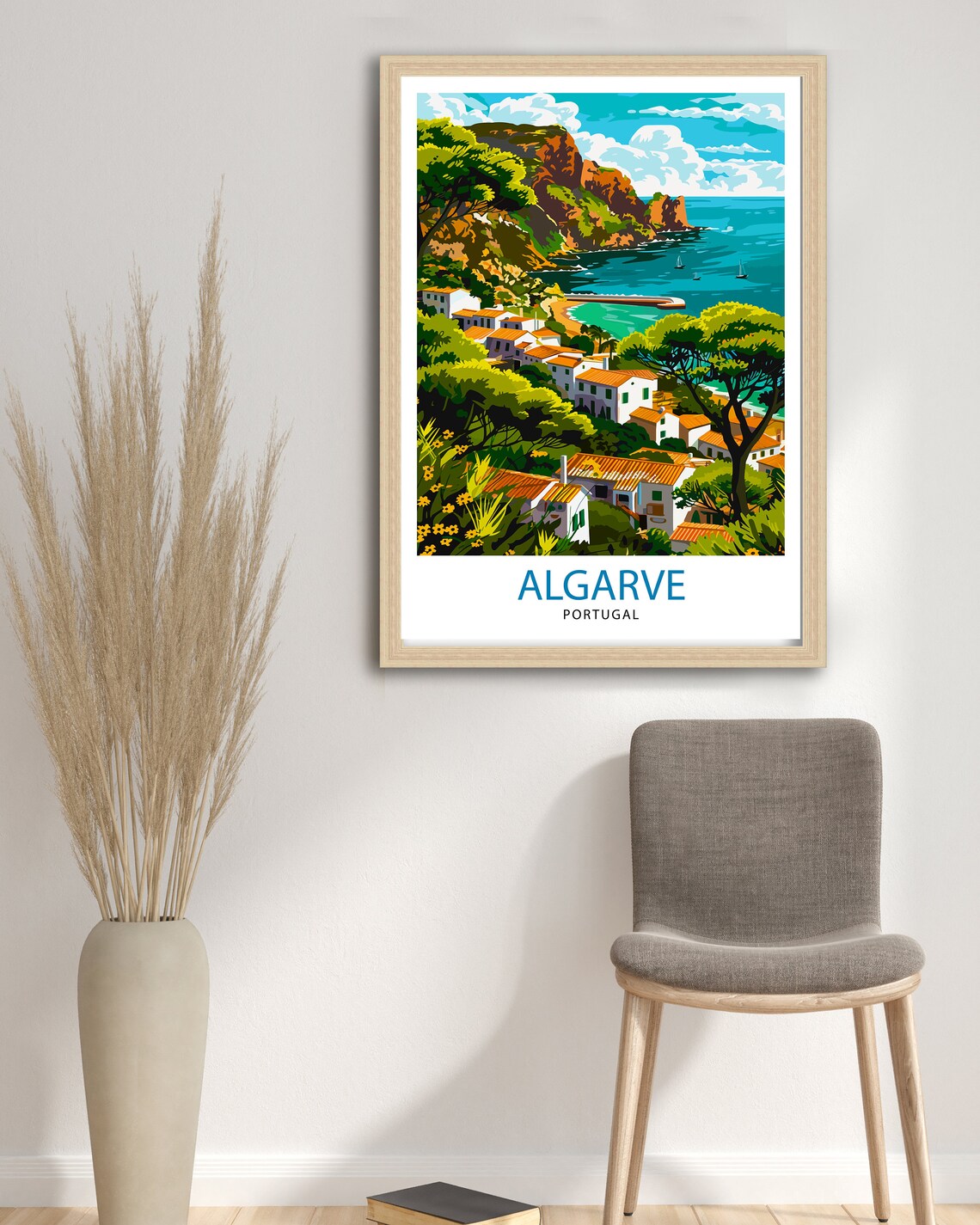 Algarve Portugal Coastal Village Cliffside Cove Travel Poster - Image 2
