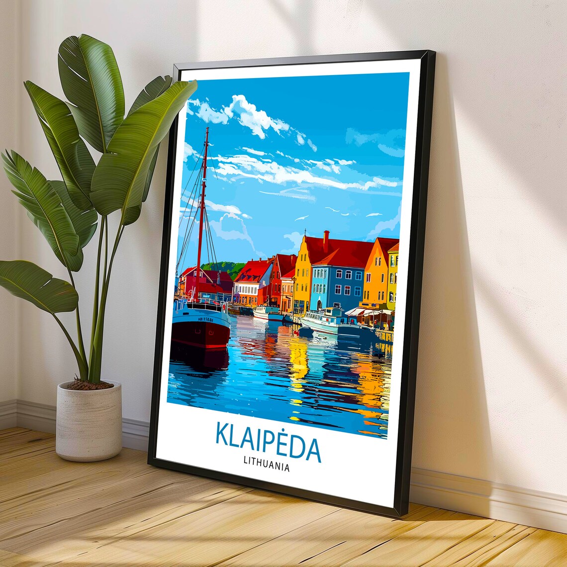 Klaipeda Lithuania Travel Poster, Europe Travel Art - Image 3