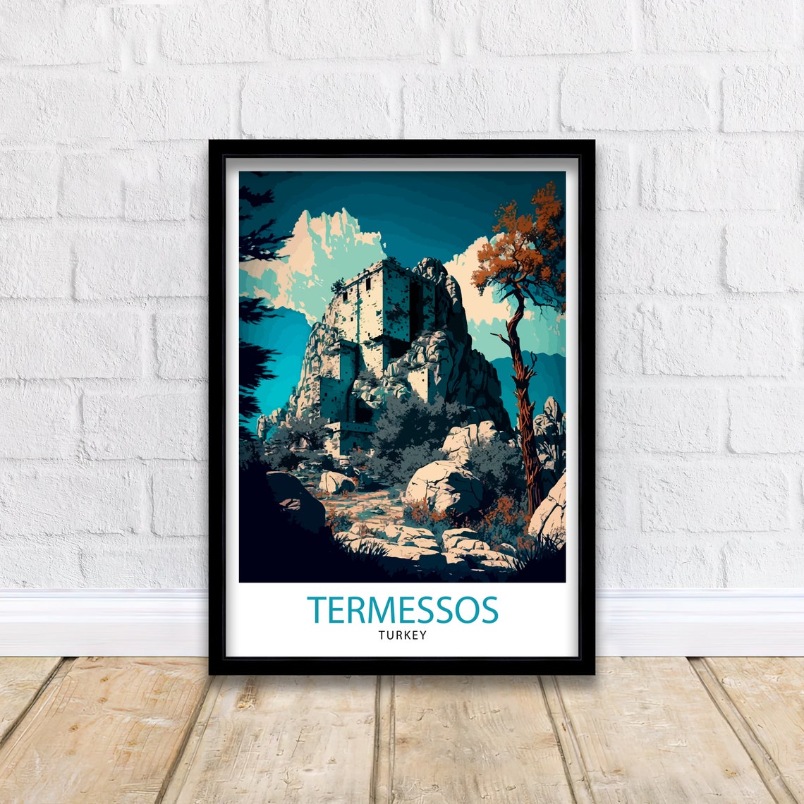 Termessos Turkey Ancient Ruins Mountain Citadel Archaeology Poster - Image 2