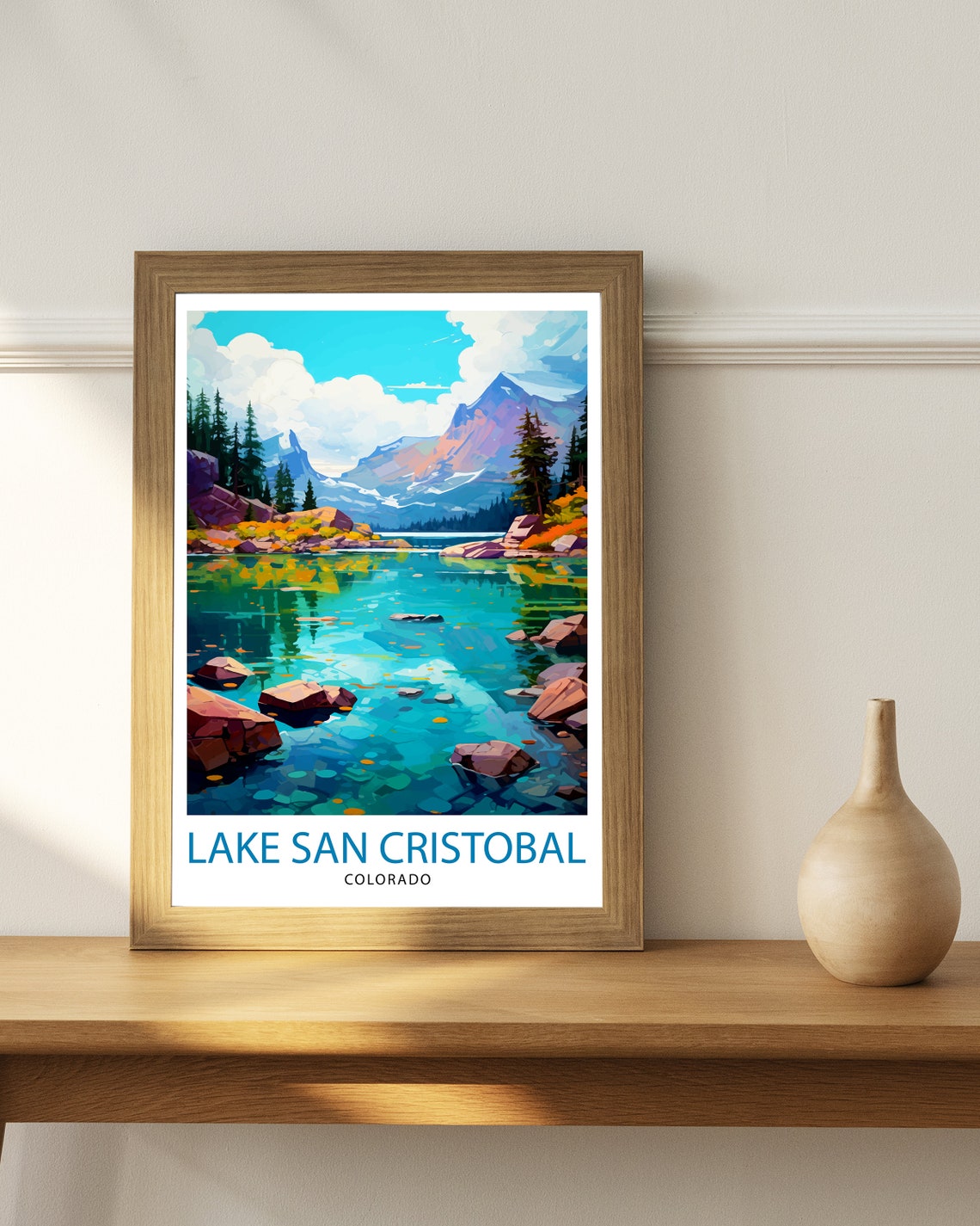 Lake San Cristobal Turquoise Water Red Rocks Colorado Poster - Image 3