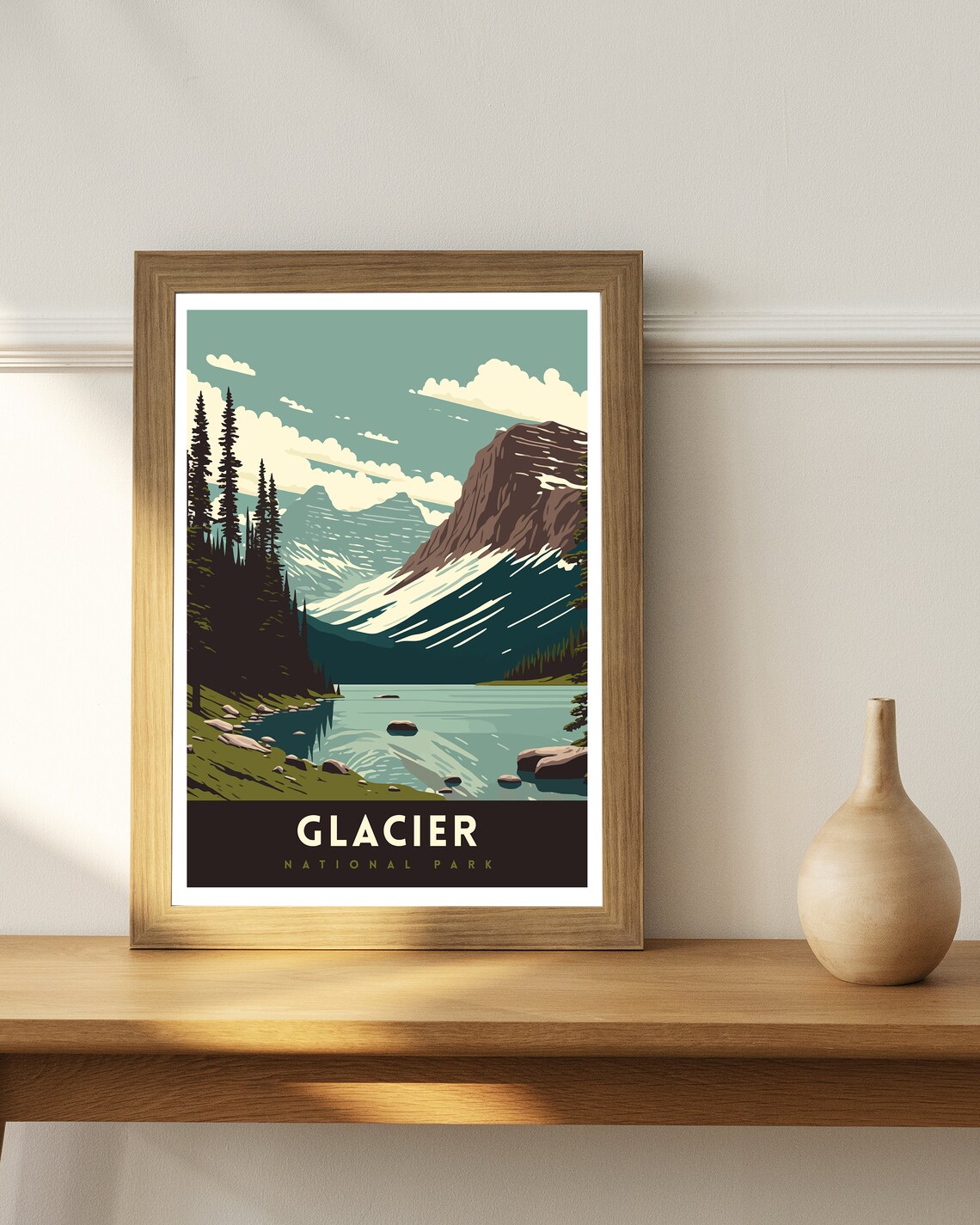 Glacier National Park Travel Poster, National Park Art - Image 3