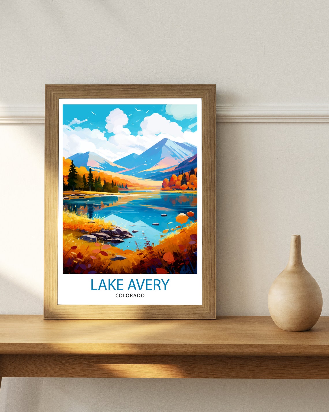 Lake Avery Colorado Autumn Gold Foliage Reflection Lake Poster - Image 3