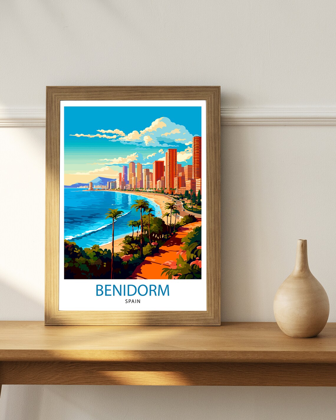 Benidorm Spain Travel Poster, Home Decor - Image 2