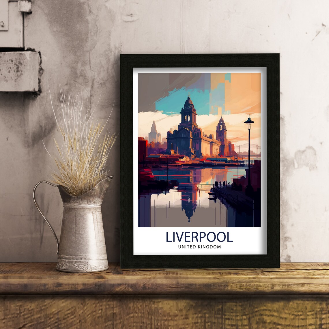 Liverpool Travel Poster, Liverpool Cityscape Illustration - Image 3