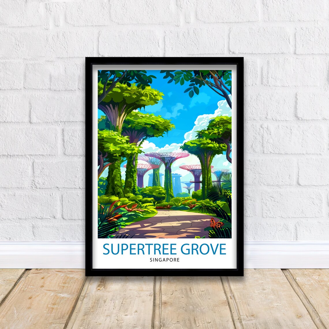 Supertree Grove Singapore Travel Poster, Travel Art
