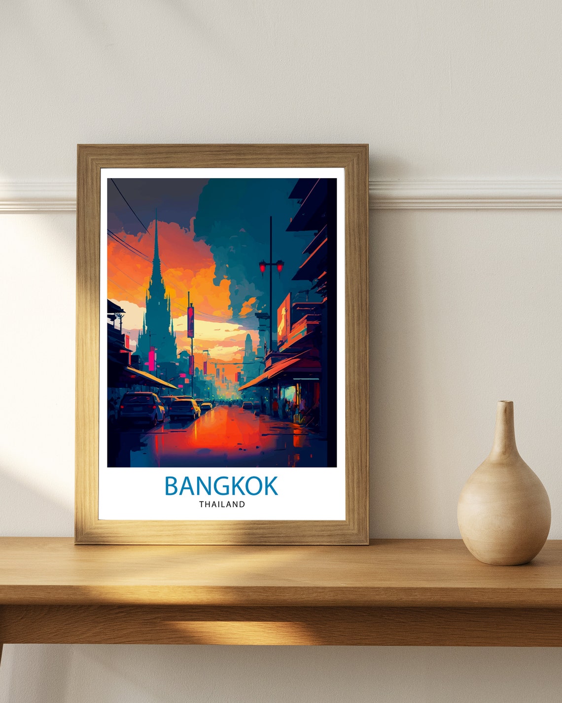 Bangkok Thailand Travel Print Bangkok Wall Decor Bangkok Home Living Decor Bangkok Illustration Travel Poster Gift For Bangkok Thailand - Image 3