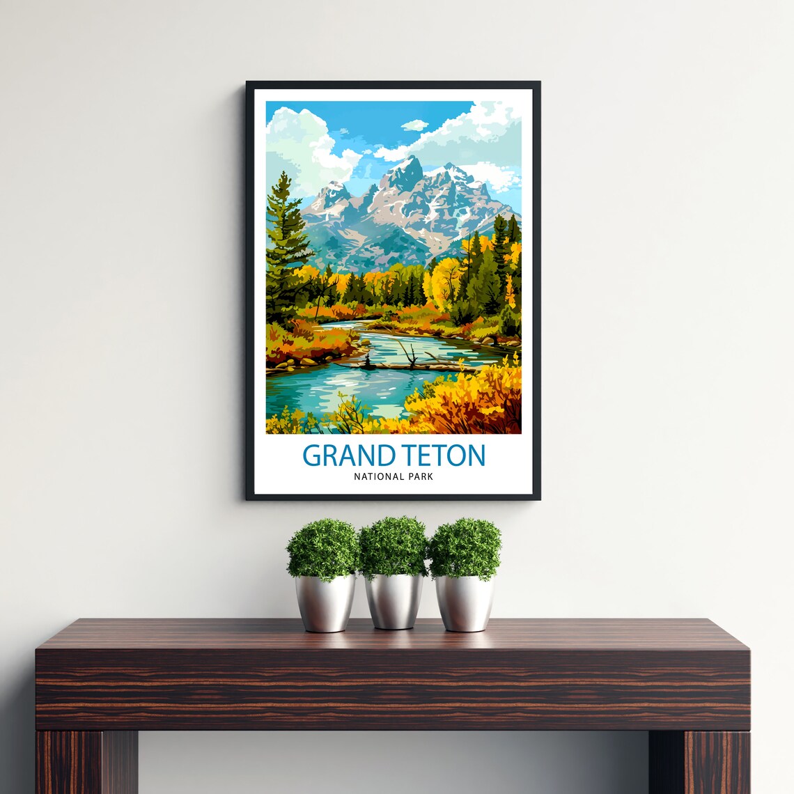 Grand Teton National Park Travel Poster, USA - Image 3