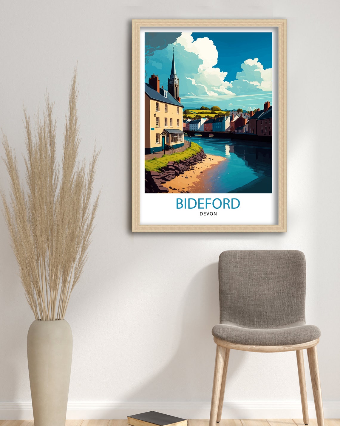 Bideford Devon Riverside Church Spire Historic Town Travel Poster - Image 3