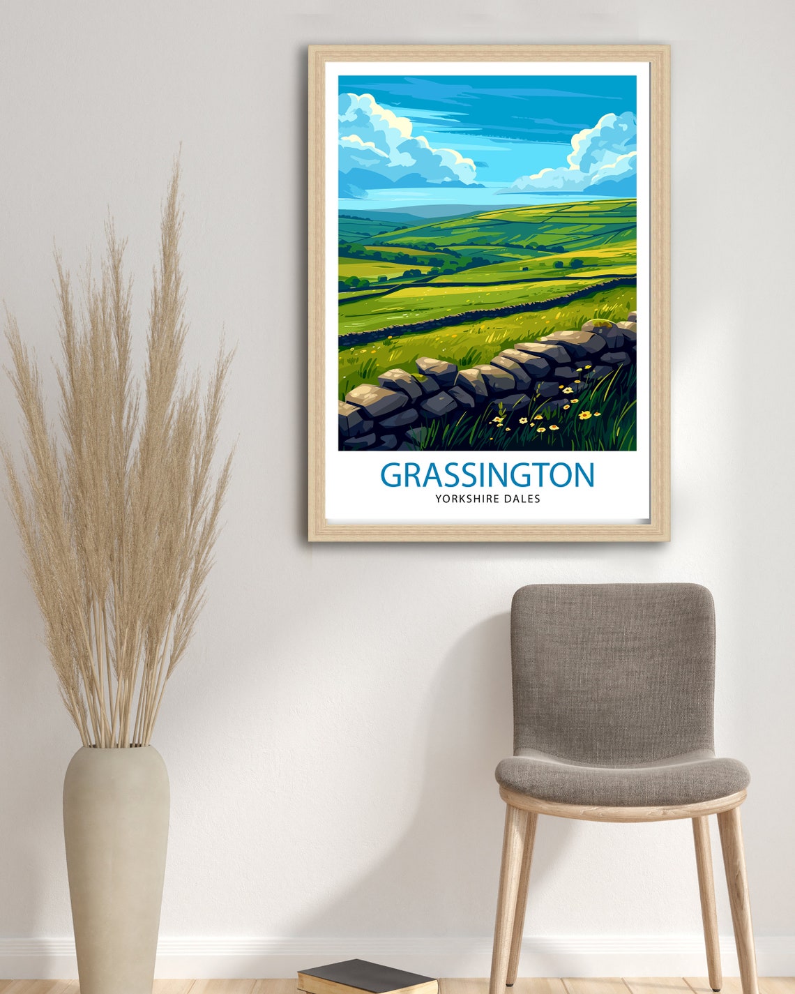 Grassington Yorkshire Dales Countryside Vintage Style Travel Poster - Image 2