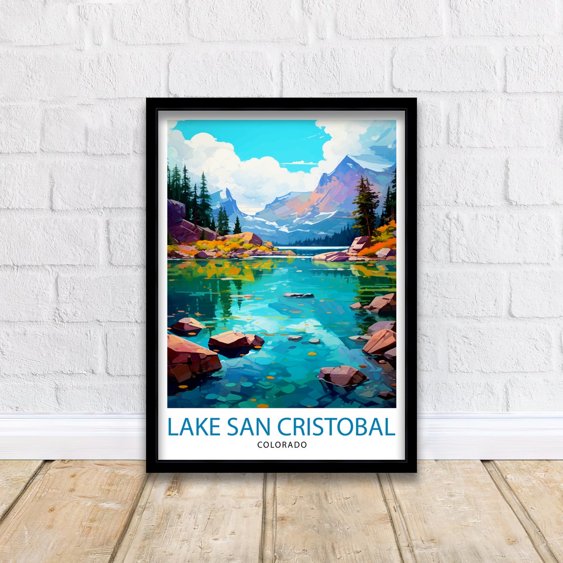 Lake San Cristobal Turquoise Water Red Rocks Colorado Poster - Image 2