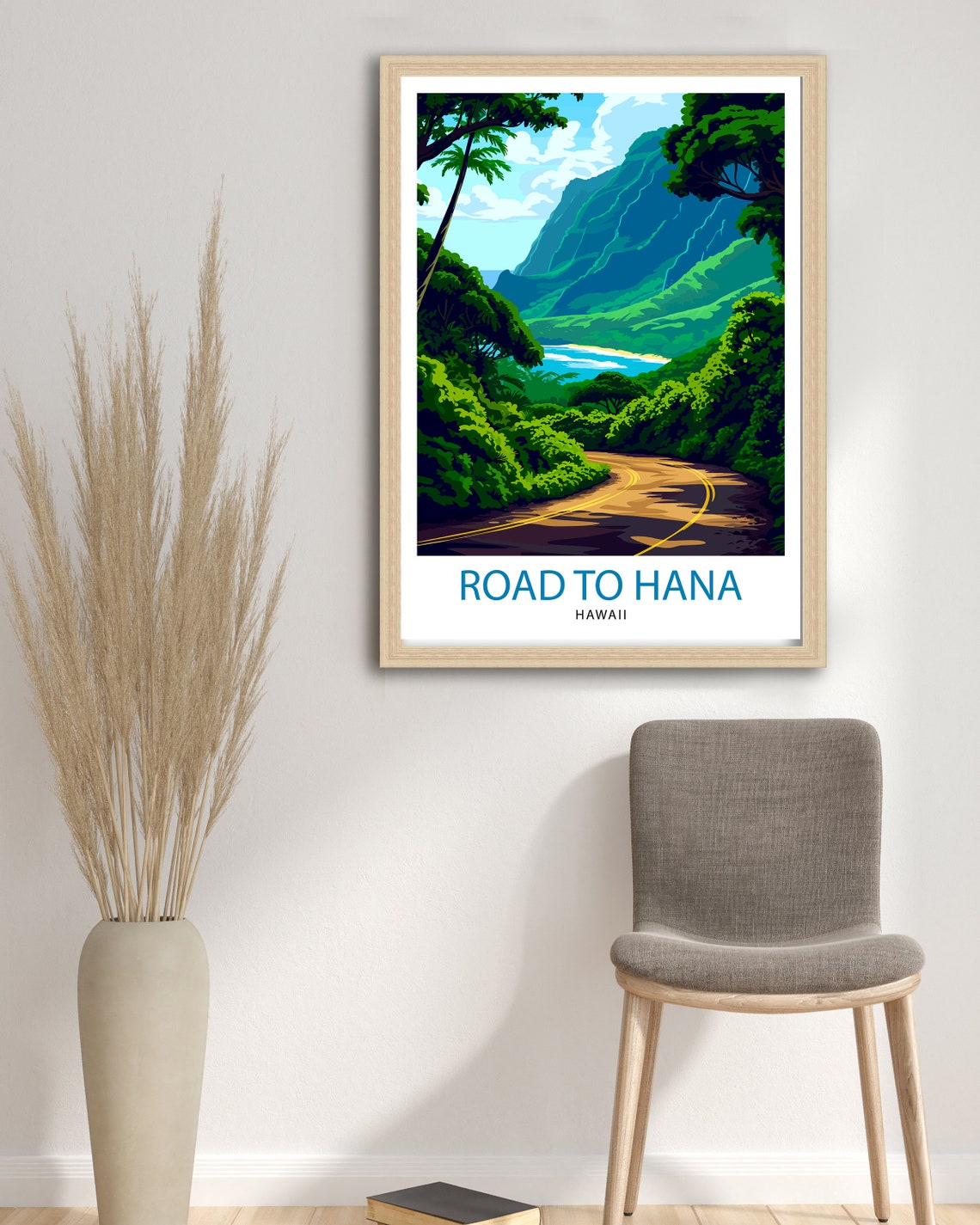 Road To Hana Maui Travel Print Maui Wall Decor Road To Hana Poster Hawaii Travel Prints Maui Art Print Hana Highway Illustration Maui Wall - Image 2
