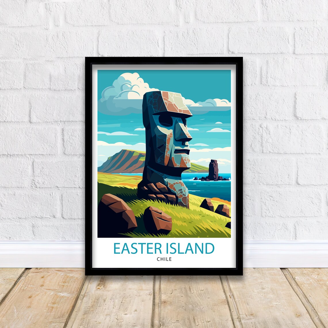 Easter Island Chile Travel Poster, Home Living Decor - Image 2