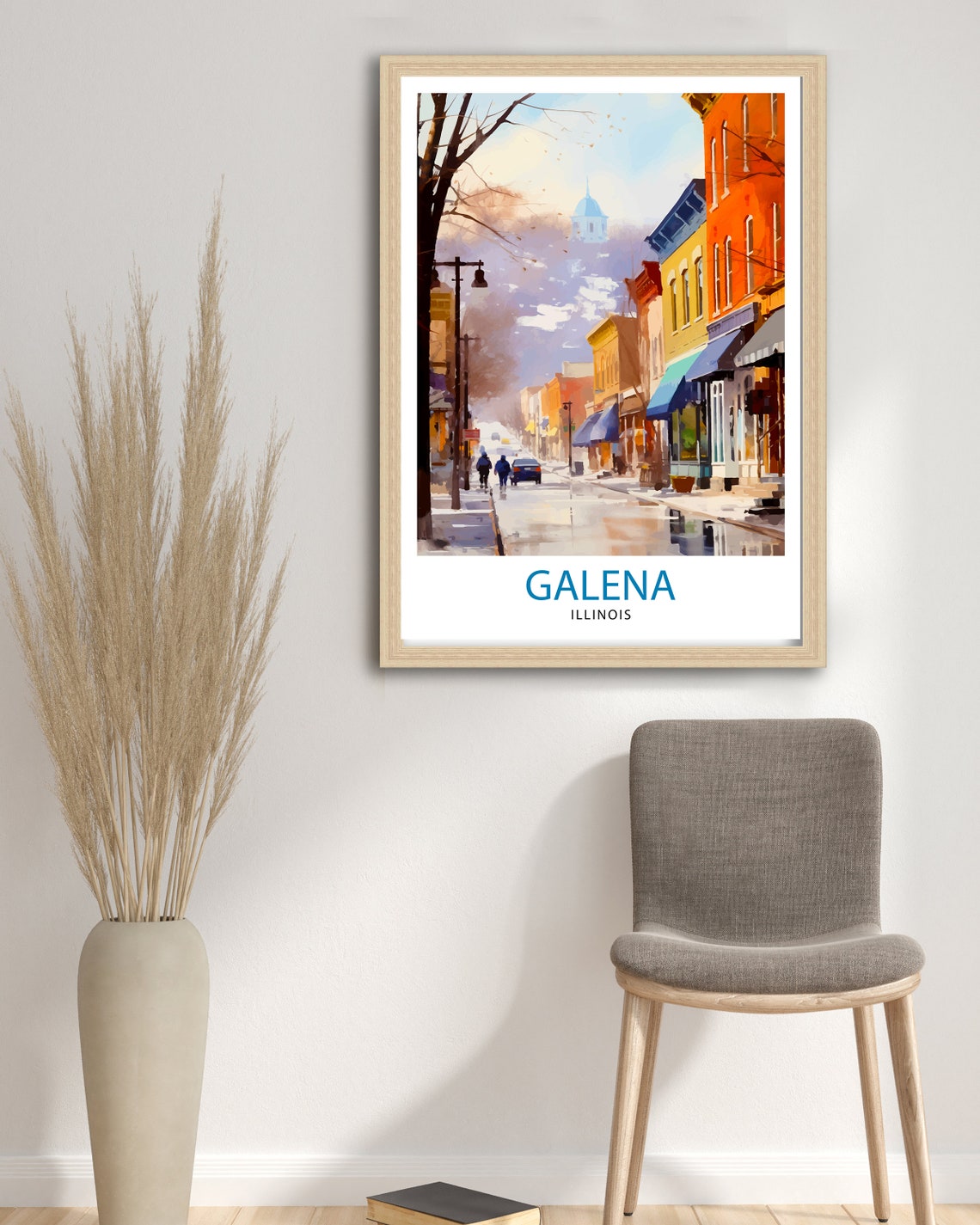 Galena Illinois Historic Main Street Winter Snowy Scene Poster - Image 2
