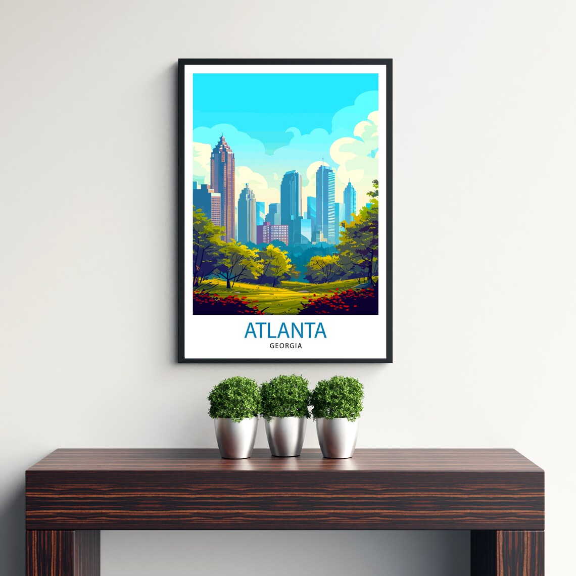 Atlanta Georgia Downtown Skyline Autumn Park View Travel Poster - Image 3