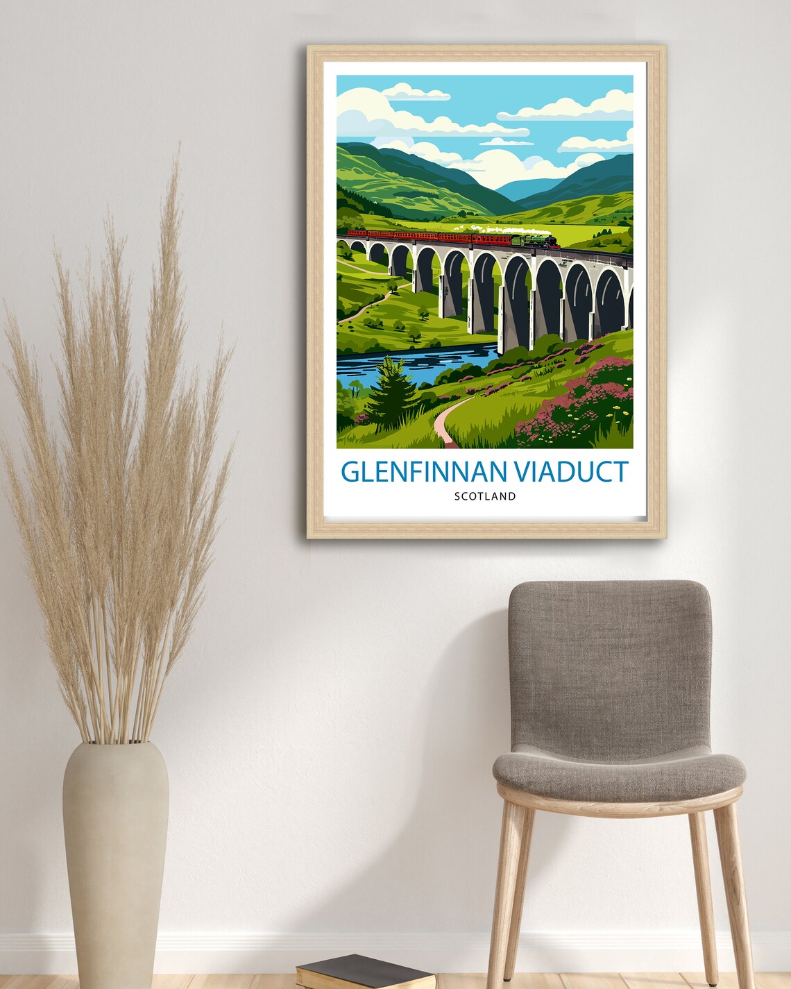 Glenfinnan Viaduct Travel Poster, Scottish Highlands - Image 2