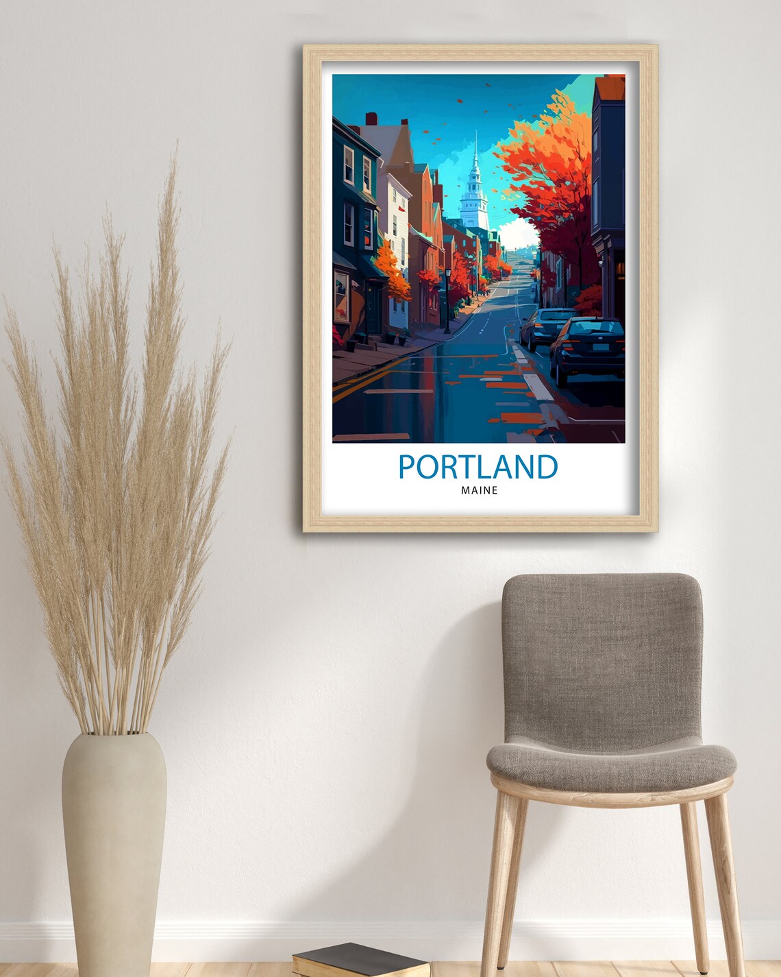 Portland Maine Travel Poster, Home Decor Illustration - Image 3