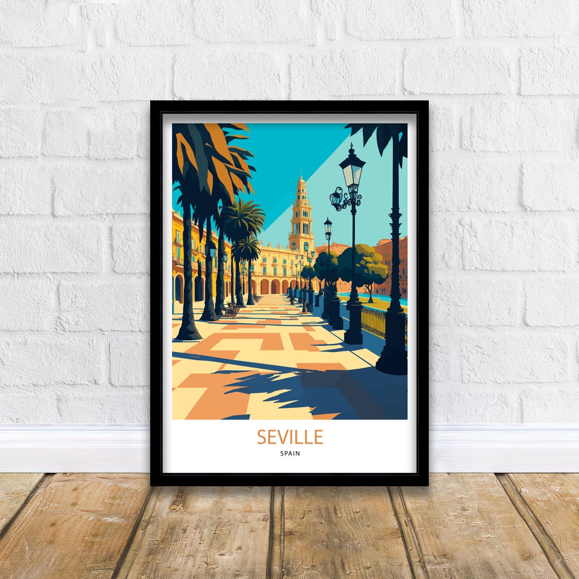 Seville Travel Print Seville Spain Seville Wall Art Seville Seville Poster Spain Wall Art Seville Art Spain Poster