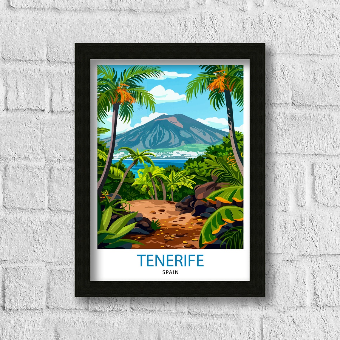 Tenerife Spain Travel Print Tenerife Wall Decor Tenerife Home Living Decor Tenerife Illustration Travel Poster Gift For Tenerife Spain Home - Image 3