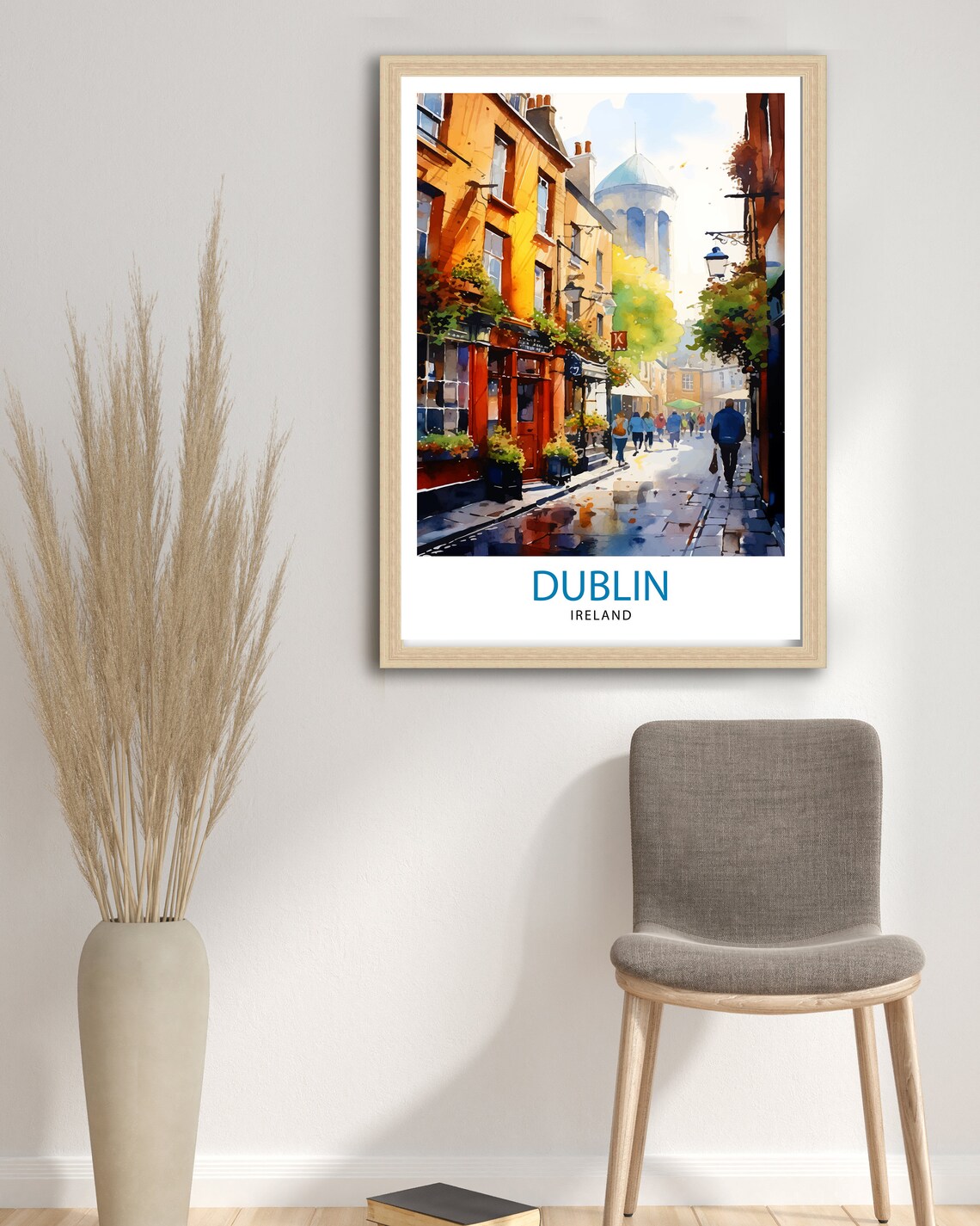 Dublin Ireland Cityscape Print, Temple Bar Scene - Image 3