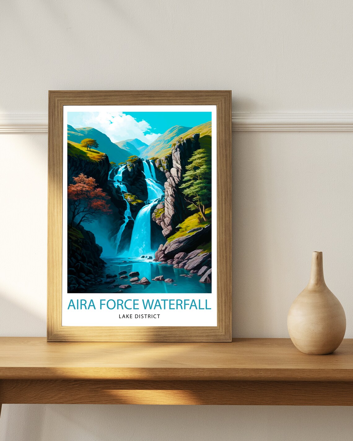 Aira Force Waterfall Travel Poster, Lake District - Image 2
