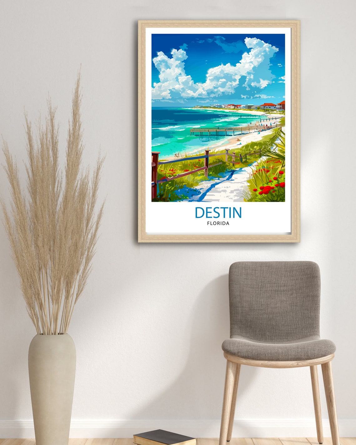 Destin Florida Emerald Coast White Sand Beach Pier Gulf Travel Poster - Image 2