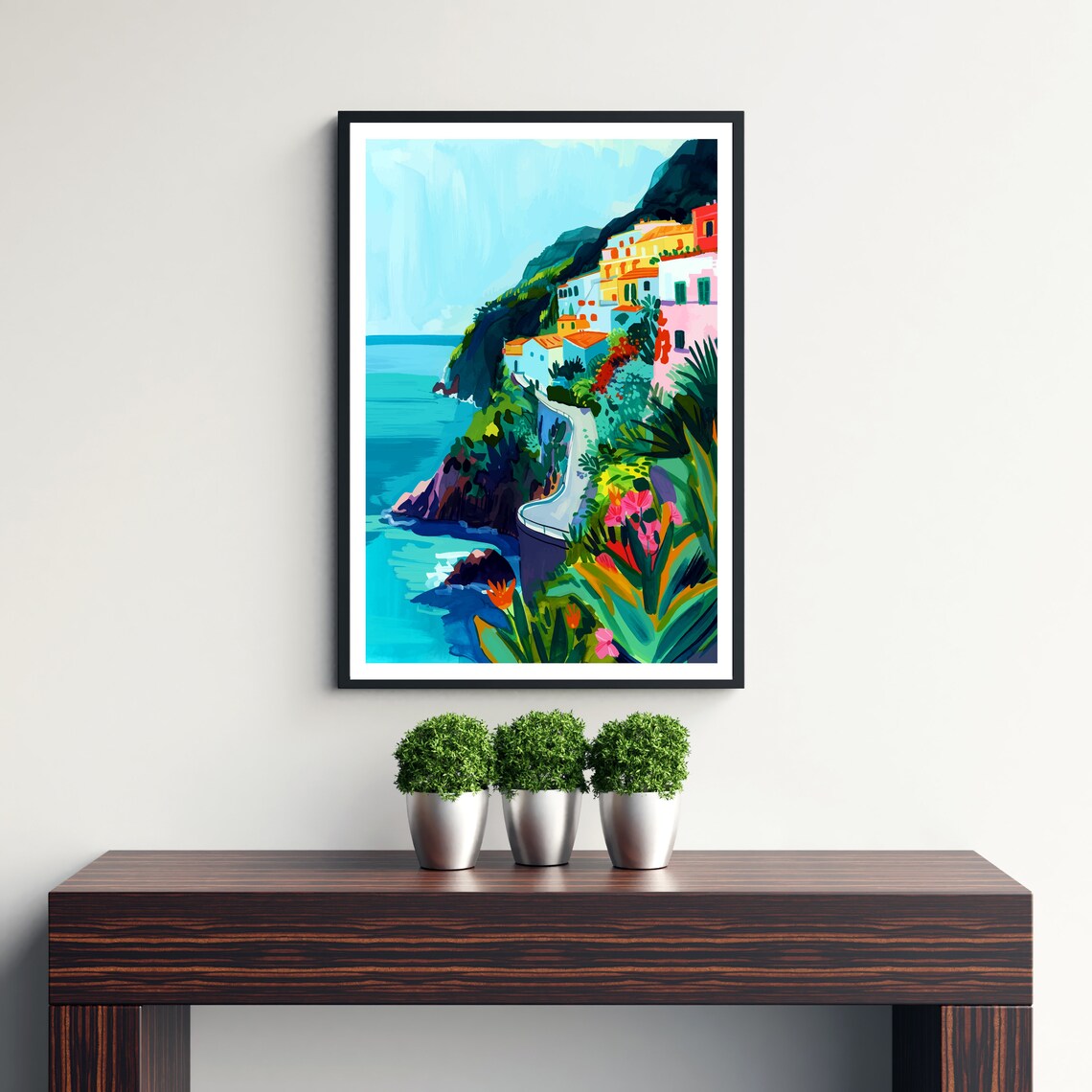 Amalfi Coast Italy Colorful Cliffside Village Coastal Travel Poster - Image 3