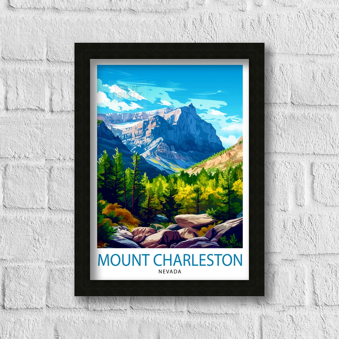 Mount Charleston Nevada Pine Forest Rocky Peak Travel Art Print - Image 3