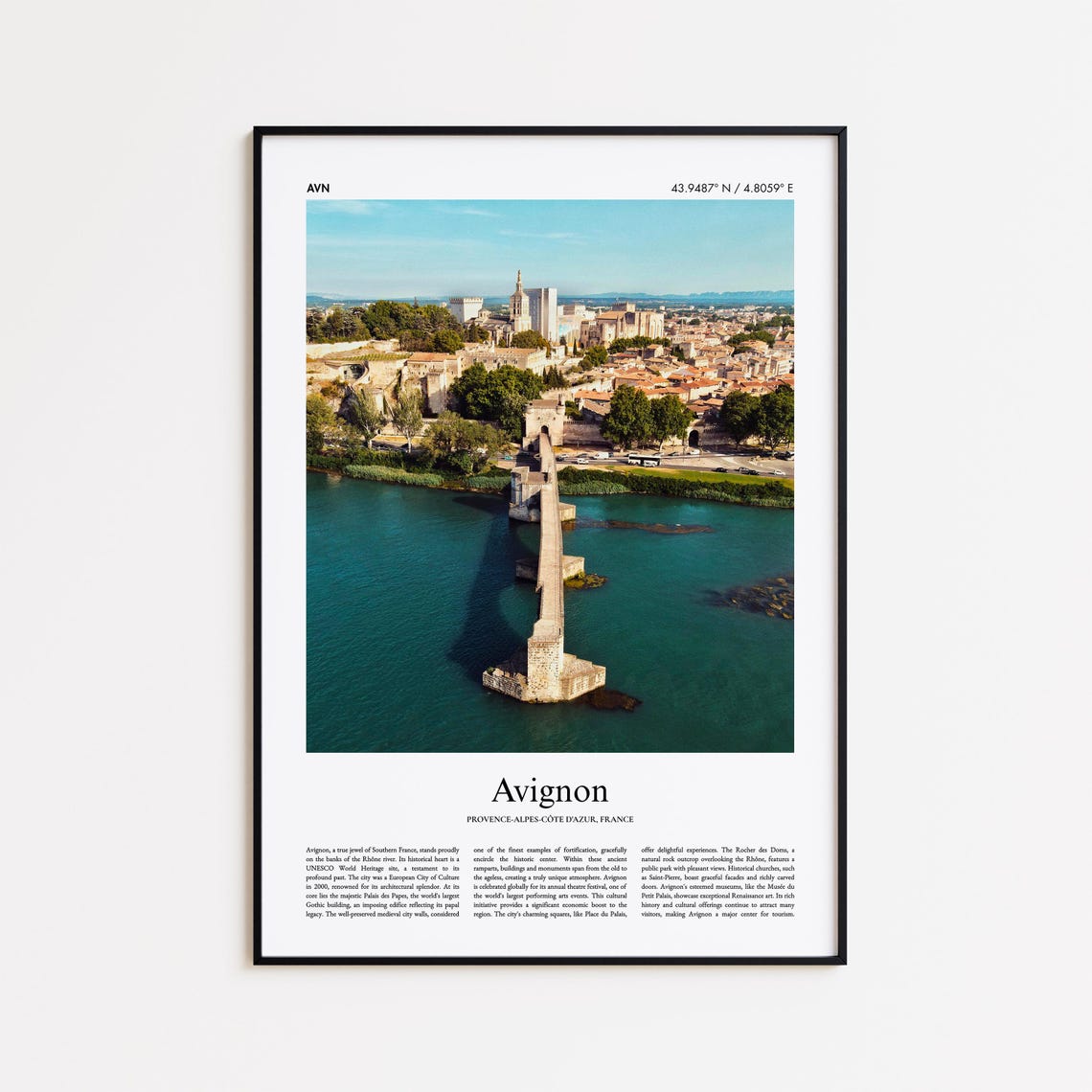 Avignon France Pont Davignon Bridge Rhone River Palace View Poster