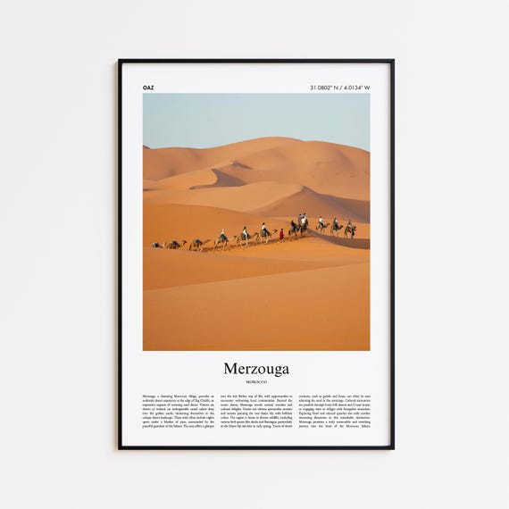 Merzouga Color Print Real Photo Poster Travel Gift Morocco Minimal City Wall Art
